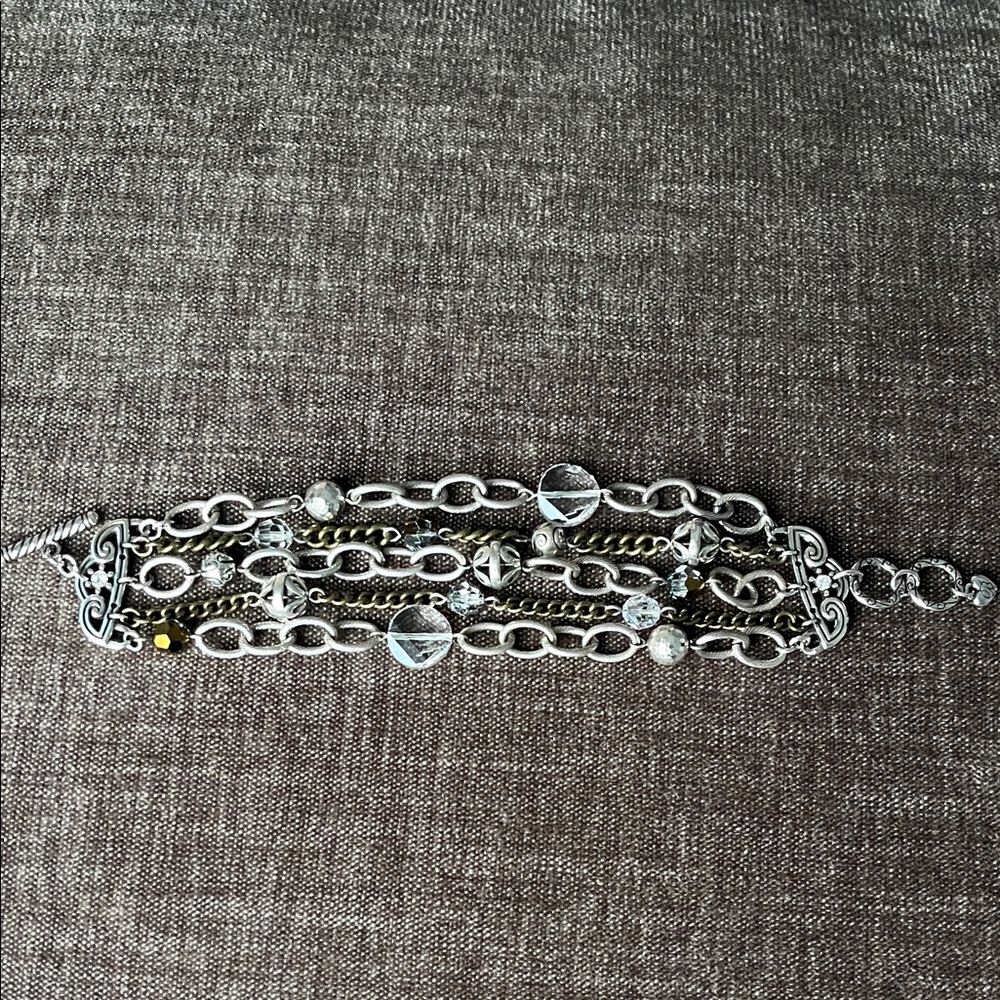 Brighton Elegant Silver and Gold Chain Bracelet